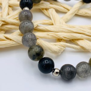 Bracelet Labradorite & Onyx