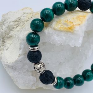 Bracelet Malachite & Lave