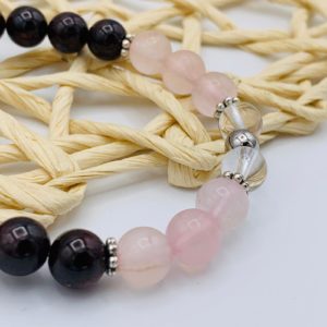 Bracelet Quart Rose & Grenat