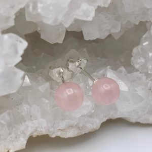 Puce d'oreille Quartz Rose