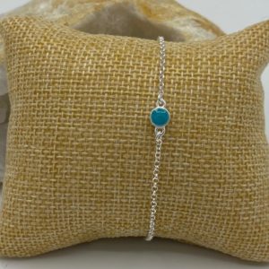Bracelet Argent Turquoise Rond