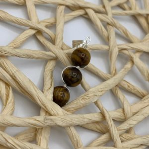 Pendentif Triple Perles Oeil de tigre