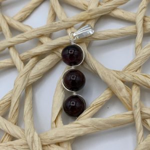 Pendentif Triple Perles Grenat