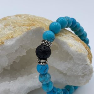 Bracelet Turquoise & Pierre de lave
