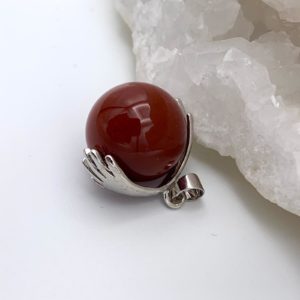 Pendentif Boule Cornaline