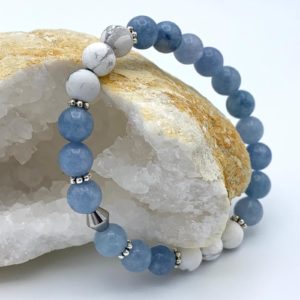 Bracelet Howlite & Aigue Marine