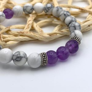 Bracelet Howlite & Améthyste