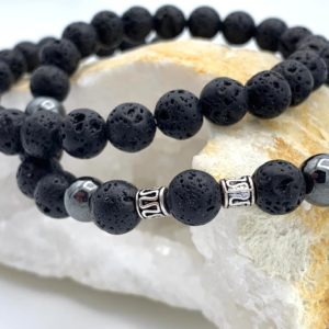 Collier Pierre de Lave Tibétain