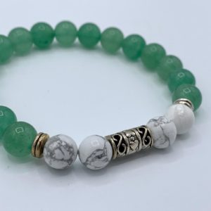 Bracelet Aventurine & Howlite - 16cm