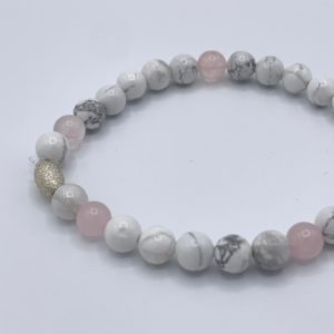 Howlite & Quartz Rose Argent 925