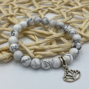 Bracelet Howlite & Lotus