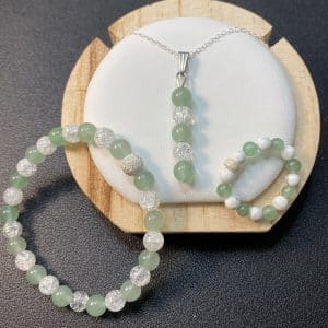 Parure Aventurine et Cristal de Roche