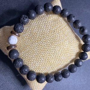 Bracelet Homme pierre de lave & Howlite