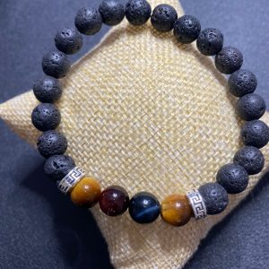 Bracelet Homme pierres naturelles pierre de lave