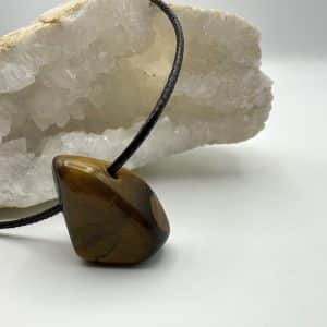 Collier Oeil de Tigre Pierre Roulée