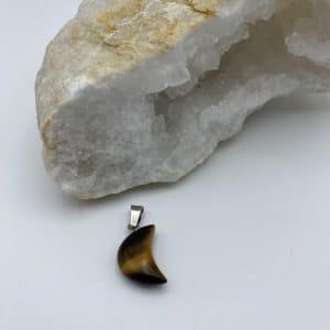 Pendentif Oeil de Tigre Lune