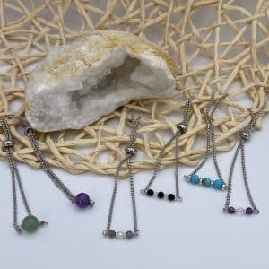 Bracelet Chaine Argenté Pierres naturelles