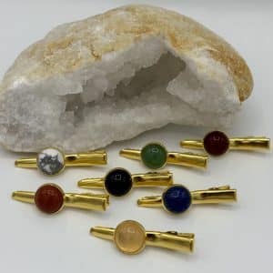 Barrette Doré en pierres naturelles