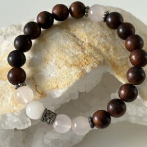 Bracelet Bois de Rose & Quartz rose