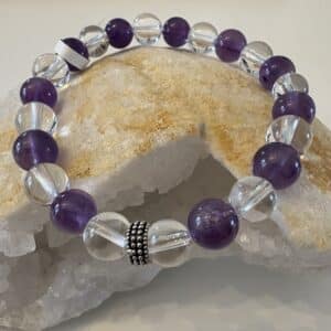 Bracelet Améthyste & cristal de roche