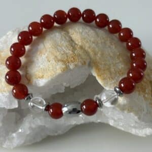 Bracelet Cornaline & cristal de roche