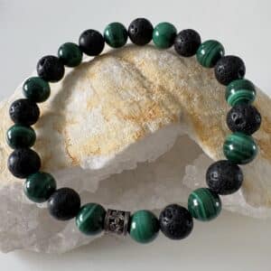 Bracelet Malachite & Pierre de lave