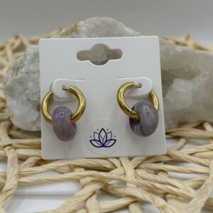 Créoles Doré Donuts Améthyste