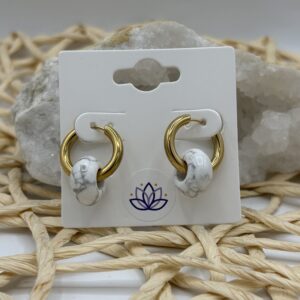 Créoles Doré Donuts Howlite