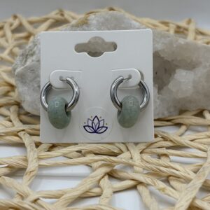 Créoles Rhodié Donuts Amazonite