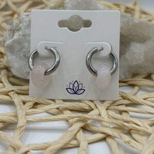 Créoles Rhodié Donuts - Quartz rose