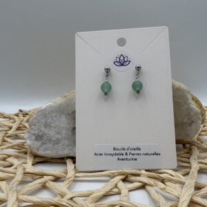 Boucles d'oreilles Clou Aventurine