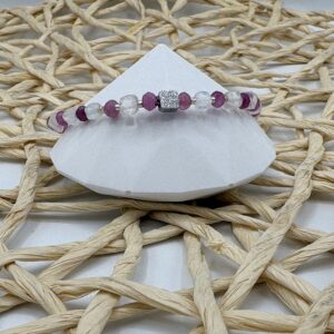 Bracelet fin Améthyste & Pierre de lune