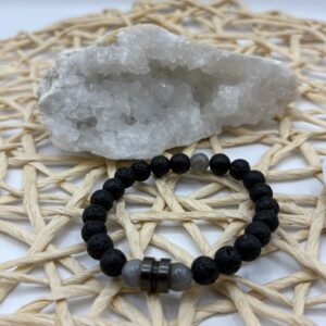 Bracelet Pierre de lave & Labradorite - Collection Homme