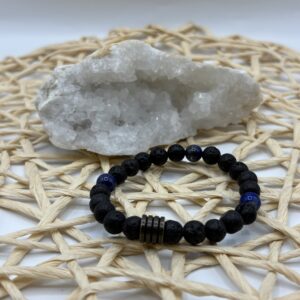 Bracelet Pierre de lave & Lapis Lazuli - Collection Homme
