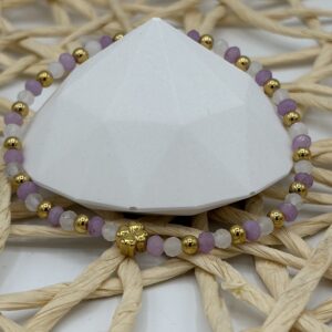 Bracelet fin Améthyste & Pierre de lune