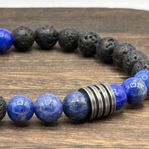 Bracelet Lapis-Lazuli et Pierre de lave - Collection Brut - Abysse