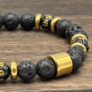 Bracelet Obsidienne et Pierre de lave - Collection Brut - Totem